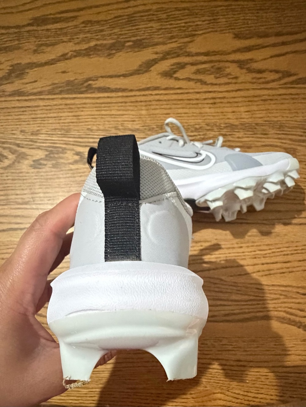 Nike Kids Force Trout 9 Pro MCS BG Gray and White Turf / Baseball Cleat Sneakers - Picture 8 of 12